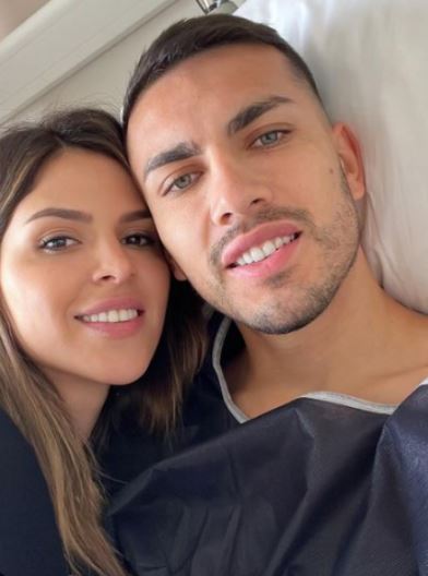 Camila Galante with her husband Leandro Paredes